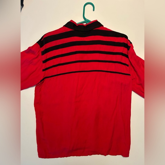 RARE Vintage Gabardine Trash & Vaudeville Red Black Men's Shirt Punk Rockabilly - Picture 3 of 14